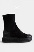Wonders Black Wedge Sock Boots - A-5207 image