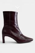 Wonders Burgundy Pointed Heeled Ankle Boots - M-6301 image