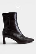 Wonders Chocolate Brown Pointed Heeled Ankle Boots - M-6301 image