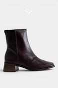 Wonders Chocolate Brown Block Heel Ankle Boots D-1601 image
