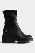 Wonders Black Wedge Sock Boots - G-7030 image