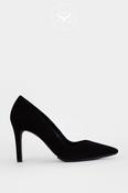 Lodi Black Suede Pointed Toe High Heeled Court Shoe — Rabot