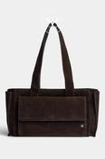 Depeche Chocolate Brown Suede Shoulder bag - 17394 image
