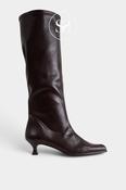 Miss Elastic Chocolate Brown Knee High Slouch Boots - 75336 image