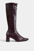 Miss Elastic Burgundy Knee High Sock Boots - 75356
