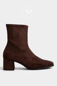 Miss Elastic Brown Suede Heeled Sock Boots - 75311 image