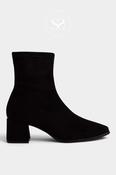 Miss Elastic Black Suede Heeled Sock Boots - 75311 image