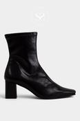 Miss Elastic Black Pointed Heeled Sock Boots - 75357 image