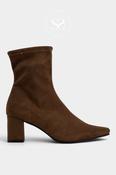 Miss Elastic Tan Suede Pointed Heeled Sock Boots - 75357 image