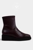Miss Elastic Burgundy Wedge Ankle Boots - 77361 image