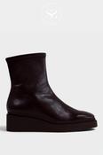 Miss Elastic Chocolate Brown Wedge Ankle Boots - 77361 image