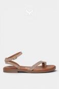 Oh My Sandals Taupe Suede Flat Sandals 5857 image
