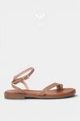 Oh My Sandals Taupe Flat Sandals 5857 image