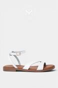 Oh My Sandals White Flat Strappy Sandals 5856