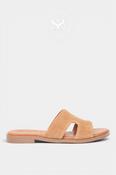 Oh My Sandals Tan Suede Slider Sandals 5858 image