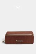 Alice Wheeler Chocolate Suede Small Train Case - Kensington (S) image
