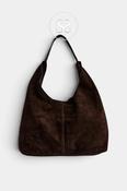 Depeche Chocolate Brown Suede Shopper Bag - 16644