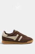 Gola Retro Dark Brown &amp; Gold Trainers - Tornado CLB623TY image