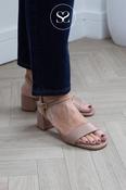 Unisa Dark Nude Block Heeled Sandals-Kiala image