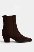 Unisa Brown Suede Cowboy Ankle Boot - Leyla image