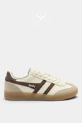 Gola Retro White &amp; Brown Leather Trainers - Viper CLB744HC