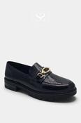 ARA Dark Navy Patent Leather Chunky Loafers 12-11219 image