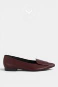 Paul Green Wine Red Leather Pointed Toe Pumps - 3792
