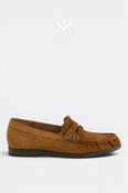 Paul Green Camel Suede Penny Loafers - 1228