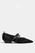 Lodi Black Pony Hair Mary Jane Pumps — Elena image