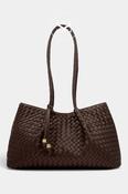 Katie Loxton Chocolate Brown Braided Shoulder Tote Bag - Nova image