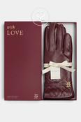 Katie Loxton Woven Faux Leather Gloves - Wine image