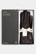 Katie Loxton Faux Leather Gloves - Chocolate Brown image