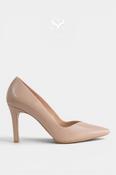 Lodi Taupe Leather High Heel Court Shoes - Rabot