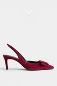 Lodi Burgundy Suede Slingback Heels - Nestor
