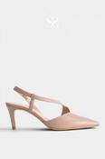 Lodi Taupe Pointed Toe Kitten Heels - Naltom