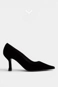 Lodi Black Velvet Kitten Heeled Shoes - Pauline