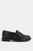 Paul Green Black Leather Penny Loafers - 1251