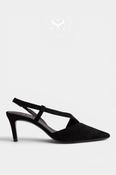 Lodi Black Suede Pointed Toe Heels - Naltom