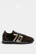 Back 70 Brown Suede and Velvet Slim Retro Trainers - Rocket image