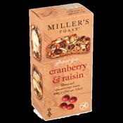 Millers Toast Cranberry &amp; Raisin Gluten Free Crackers - 100g
