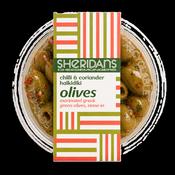 Sheridans Chili &amp; Coriander Halkidiki Olives - 200g