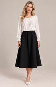 Black Lined Elasticated A-Line Skirt image