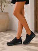 Black Slip-On Comfort Trainers Lightweight Cushioned Everyday Casual Trainers image