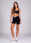 Black Two Piece Gym Set Sports Bra &amp; High Waist Shorts Activewear Co-Ord image