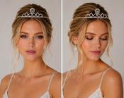 Elegant Stainless Steel Bridal Tiara Crown for Women - Sparkling Rhinestone Wedding Prom Headpiece