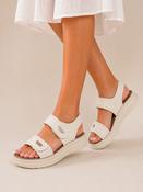 Cream Stylish Platform Comfort Sandals Super Cushioned Adjustable Walking Sandals image