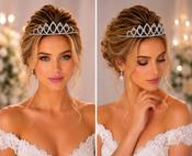 Elegant Stainless Steel Rhinestone Tiara for Wedding Bridal Prom Quinceañera &amp; Special Occasions - Sparkling Crystal Headpiece Crown for Women &amp; Girls image