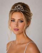 Elegant Stainless Steel Rhinestone Tiara Headband - Sparkling Heart Design for Wedding, Bridal, Prom &amp; Special Occasions image