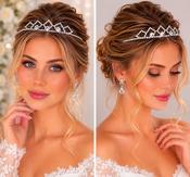 Elegant Stainless Steel Rhinestone Tiara Headband for Brides, Weddings &amp; Special Occasions image