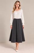 Grey Lined Elasticated A-Line Skirt image